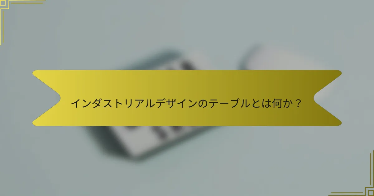 インダストリアルデザインのテーブルとは何か?