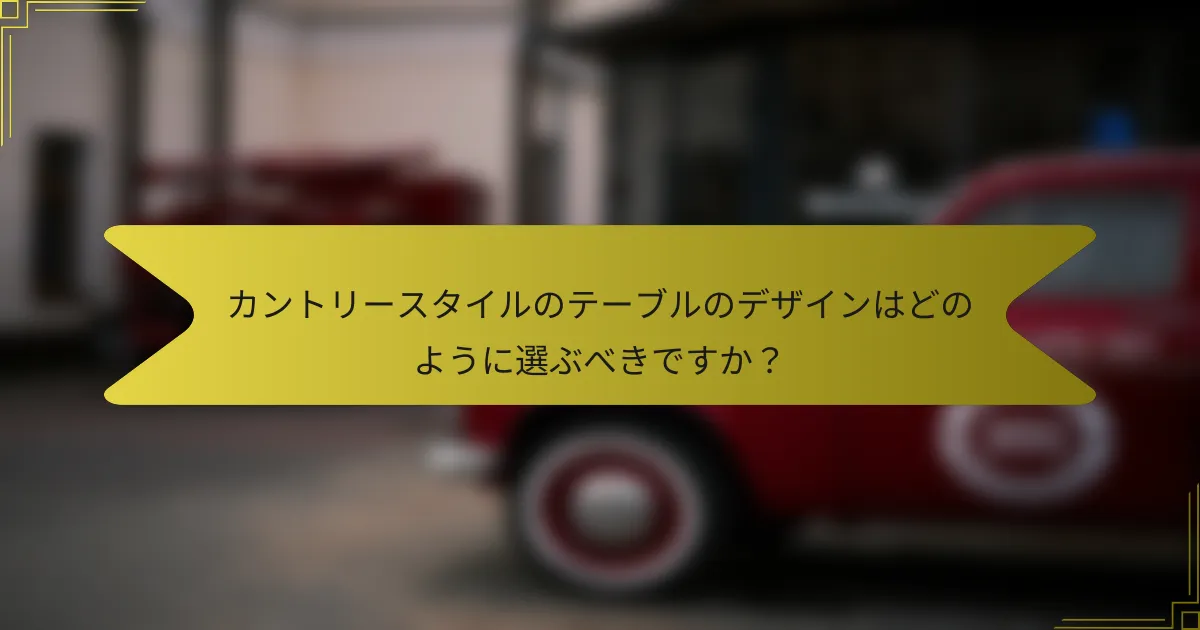 カントリースタイルのテーブルのデザインはどのように選ぶべきですか?