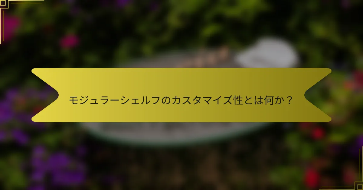 モジュラーシェルフのカスタマイズ性とは何か？