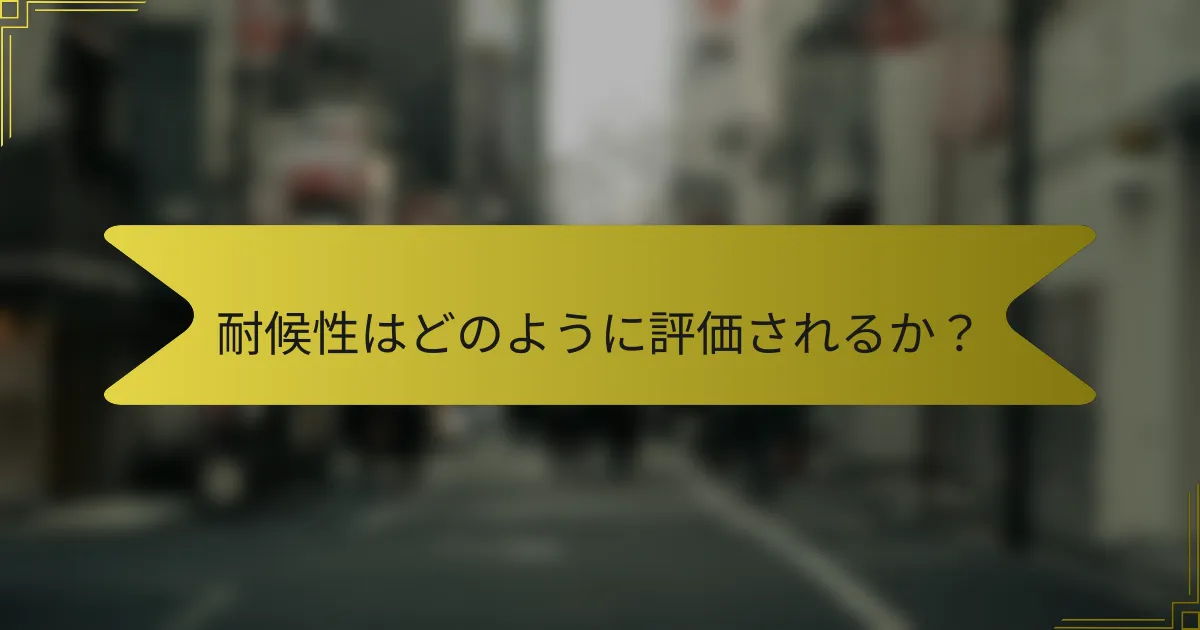 耐候性はどのように評価されるか？