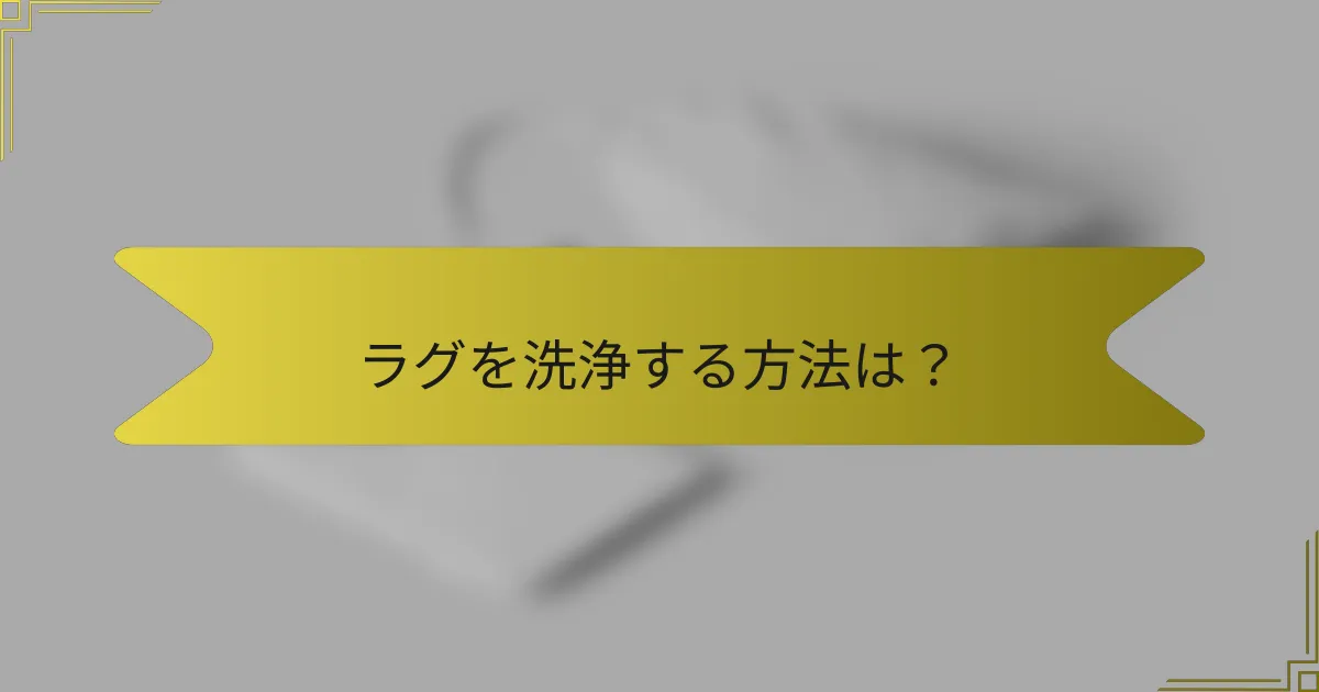 ラグを洗浄する方法は？
